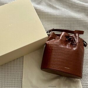 Sézane Farrow Bag - Camel Croco